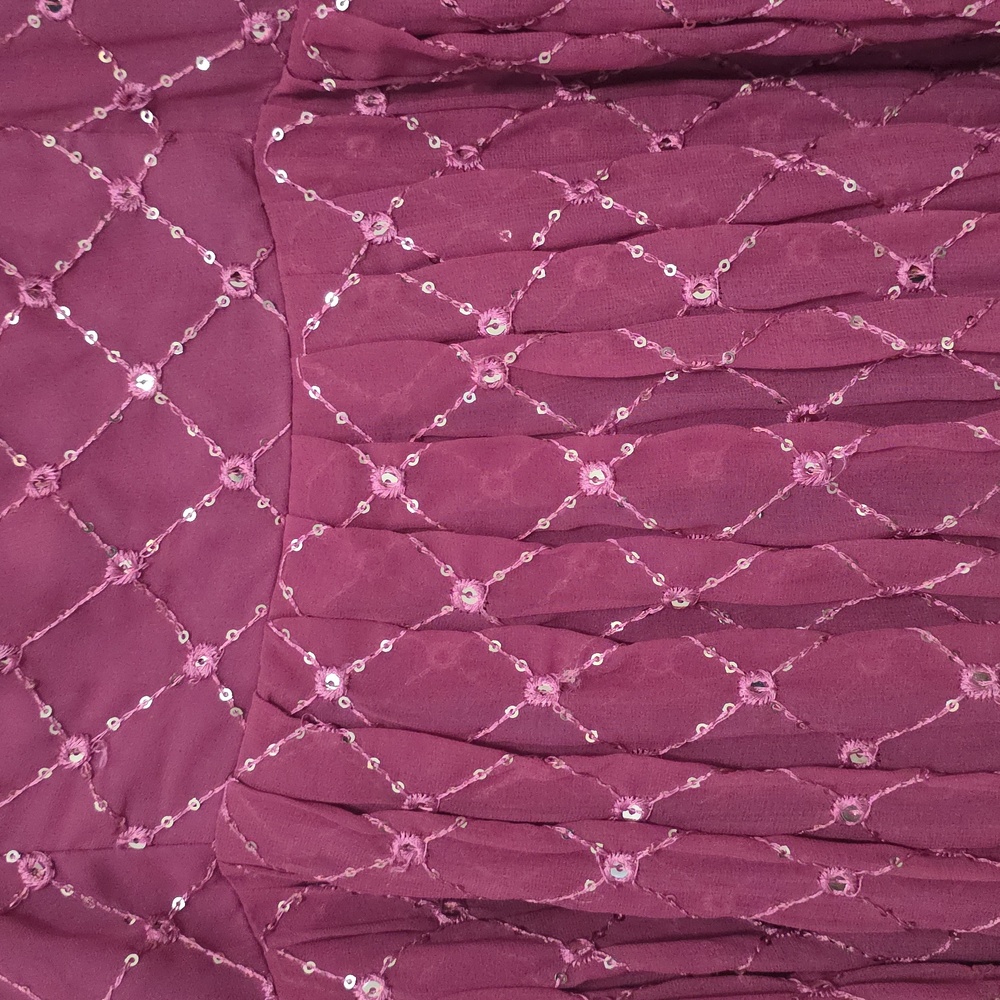 Indian Pakistani Outfit - Burgundy Sequin Dress- SIZE LARGE - Picture 4 of 5